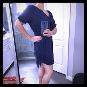 Navy, silk Joie dress